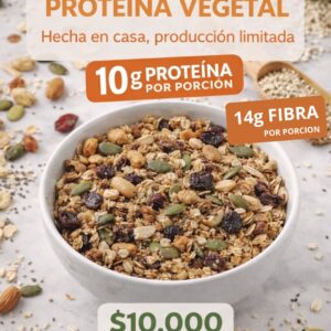 Granola artesanal con proteína vegetal